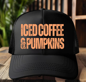 Ice Coffee & Pumpkins Trucker Hat