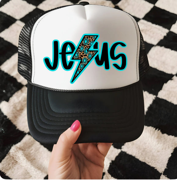 Jesus Lightening Bolt Trucker Hat