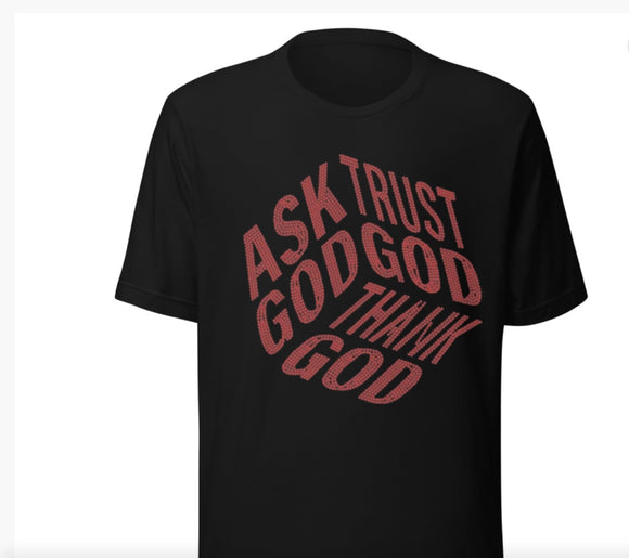 Ask, Trust, Thank God Rhinestone Top