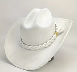 White Wide Brim Cowboy Hat & Accessories