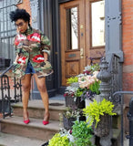 Sequin Lip Camo Jacket