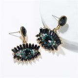 Rhinestone Eye Drop Earrings