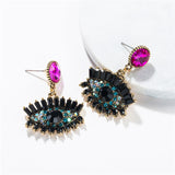 Rhinestone Eye Drop Earrings