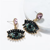 Rhinestone Eye Drop Earrings
