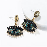 Rhinestone Eye Drop Earrings