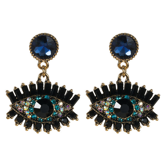Rhinestone Eye Drop Earrings