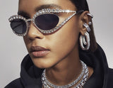Cat Eye Crystal Diamond Sunglasses