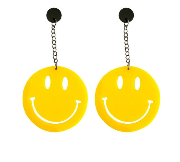 Yellow Smiling Face Earrings