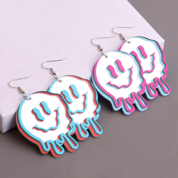 White Smiling Faces Earrings