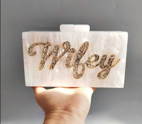 Wifey Acrylic Clutch