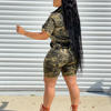 S-2XL Plus Size Camouflage Jumpsuit