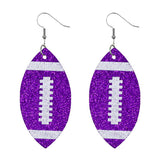 Glittering Football Dangle Earrings