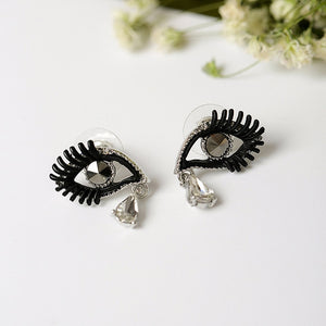 Crystal Eyelash Earrings