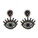 Beaded Eye Tassel Earrings