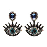 Beaded Eye Tassel Earrings
