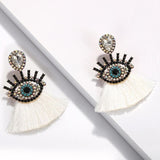 Beaded Eye Tassel Earrings