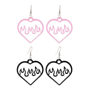 Nikki Heart Hollow Out Acrylic Earrings