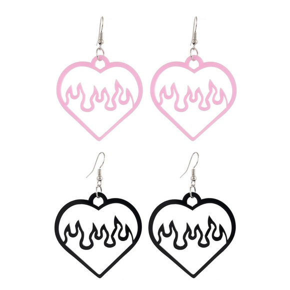 Nikki Heart Hollow Out Acrylic Earrings