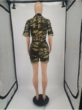 S-2XL Plus Size Camouflage Jumpsuit