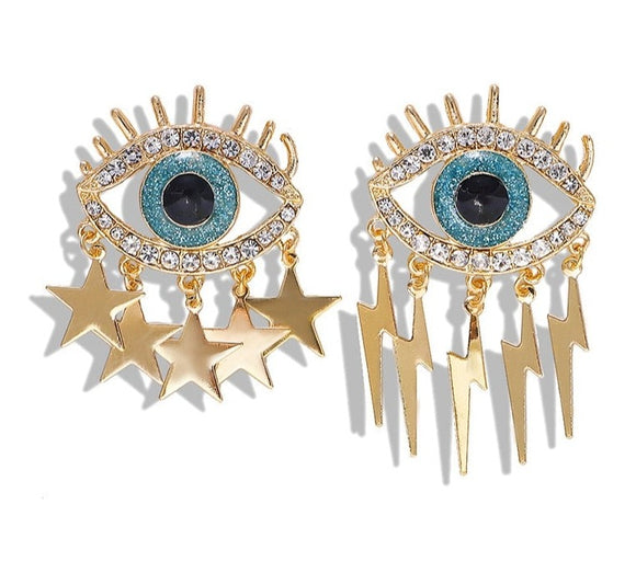 Evil Eye Crystal Earrings