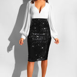 Peppy Solid Sequin Skirt