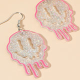 Pink Smiley Earrings