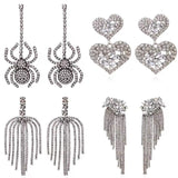 Rhinestone Spider Earrings