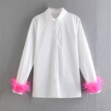 French Feathered Blouse