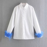 French Feathered Blouse