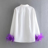 French Feathered Blouse