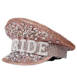 Bride Rhinestone Captain Hat