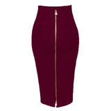 Zipper Bodycon Bandage Skirt