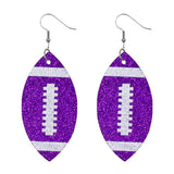 Glittering Football Dangle Earrings