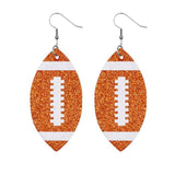 Glittering Football Dangle Earrings