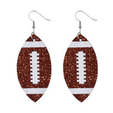 Glittering Football Dangle Earrings