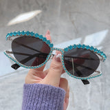 Cat Eye Crystal Diamond Sunglasses