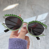 Cat Eye Crystal Diamond Sunglasses