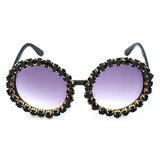 Lena Round Rhinestone Sunglasses