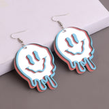 White Smiling Faces Earrings