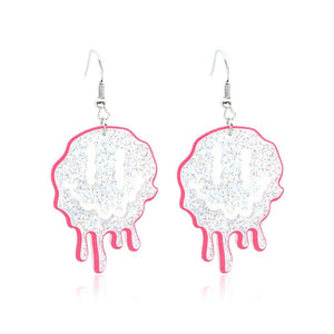 Pink Smiley Earrings