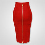 Zipper Bodycon Bandage Skirt