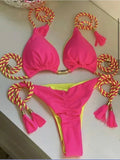 Bikini Backless Rope Triangle Swimsuit