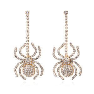 Rhinestone Spider Earrings