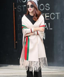 Elegant Tassel Wrap Swing Cardigan