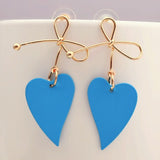 Heart Geometric Drop Earrings