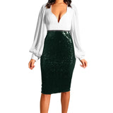 Peppy Solid Sequin Skirt