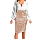 Peppy Solid Sequin Skirt